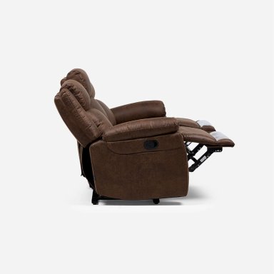 SOFA RECLINABLE ASCOTT 3 CUERPOS MANUAL CUERO PU CHOCOLATE - 7