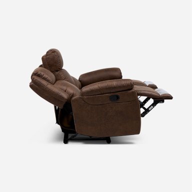 SOFA RECLINABLE ASCOTT 3 CUERPOS MANUAL CUERO PU CHOCOLATE - 8