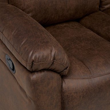 SOFA RECLINABLE ASCOTT 3 CUERPOS MANUAL CUERO PU CHOCOLATE - 9