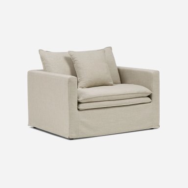 SILLON GABON 1 CUERPO TELA BEIGE - 1