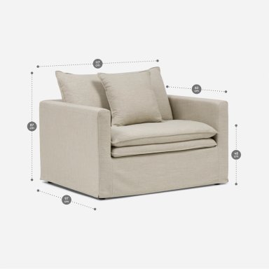 SILLON GABON 1 CUERPO TELA BEIGE - 2