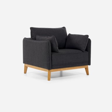 SILLON HOLSTEBRO 1 CUERPO TELA CHARCOAL - 1