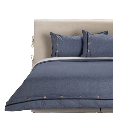 FUNDA PLUMON ROSEN ALGODON PURE NEW LANIN KING DENIM - 1