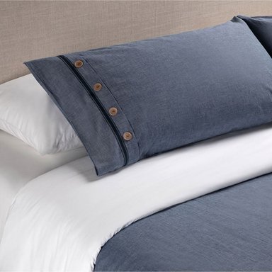 FUNDA PLUMON ROSEN ALGODON PURE NEW LANIN KING DENIM - 2