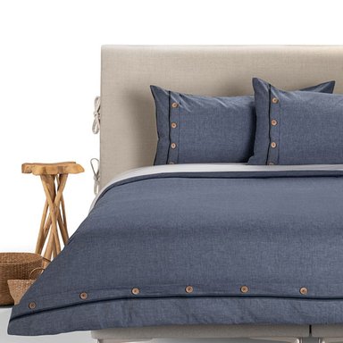 FUNDA PLUMON ROSEN ALGODON PURE NEW LANIN KING DENIM - 5
