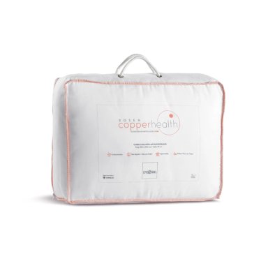 CUBRECOLCHÓN ROSEN 2 PLAZAS BLANCO LISO COPPER HEALTH IMPERMEABLE 150X200 CM - 6