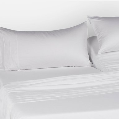 SABANA BODY SHAPE 300 HILOS ALGODON LISA BLANCA SUPER KING - 4