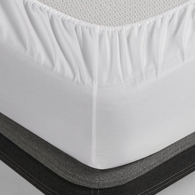 SABANA BODY SHAPE 300 HILOS ALGODON LISA BLANCA SUPER KING - 5