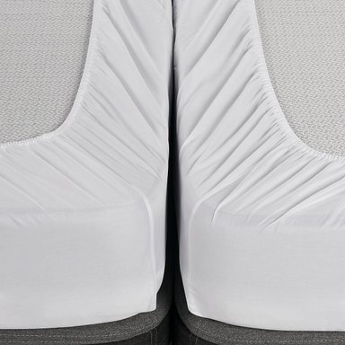 SABANA BODY SHAPE 300 HILOS ALGODON LISA BLANCA SUPER KING - 6