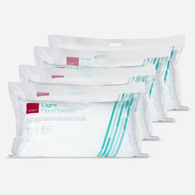 SET 4 ALMOHADAS ROSEN FIBRA LIGHT KING 90 X 50 CM BLANCO - 1