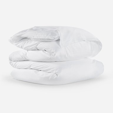 FUNDA PLUMÓN ROSEN ALGODÓN BLANCO LISO FESTÓN KING - 1
