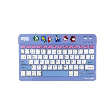 KIT INALÁMBRICO MOTOMO TECLADO Y MOUSE DISNEY MINNIE GOOD VIBES BLUETOOTH MORADO - 2