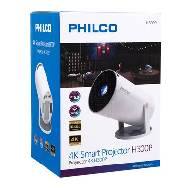 PROYECTOR SMART PHILCO H300 PRO, ANDROID 11, 720P, WIFI 6, BLUETOOTH 5.0, USB, HDMI, BLANCO - 1