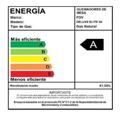 ENCIMERA GAS NATURAL FDV 5 PLATOS DELUXE ELITE 95 - 8