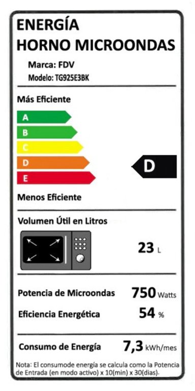 MICROONDAS EMPOTRADO FDV PRESTIGE 25 LITROS - 8
