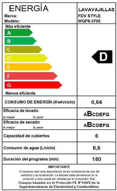 LAVAVAJILLAS FDV 6 CUBIERTOS STYLE INTEGRADO - 8
