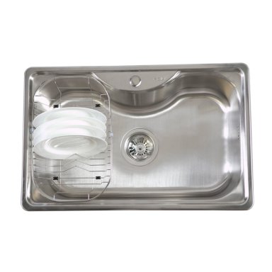 LAVAPLATOS FDV ACQUA 1C + DESAGÜE + CANASTO 75 CM - 1