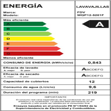 LAVAVAJILLAS FDV ACTIVE FS 12 CUBIERTOS COLOR SILVER - 3