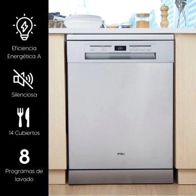 LAVAVAJILLAS FDV ACQUA 14 CUBIERTOS FREE STANDING 60 CM - 1