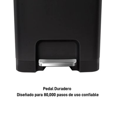 BASURERO PLASTICO EKO NEGRO CON PEDAL 45L - 7