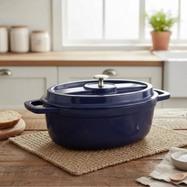 OLLA HIERRO FUNDIDO 4.1 AZUL LITROS COQUINARIA - 3