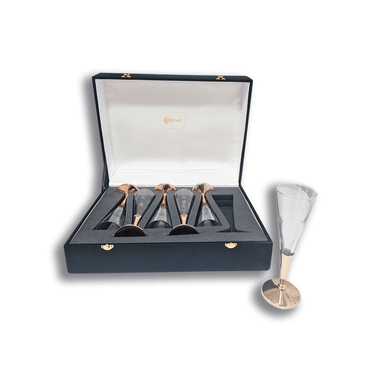 SET 6 COPAS ESPUMANTE CON PIE DE COBRE PERFECT CLASS - 2