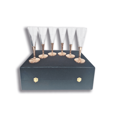SET 6 COPAS ESPUMANTE CON PIE DE COBRE PERFECT CLASS - 3