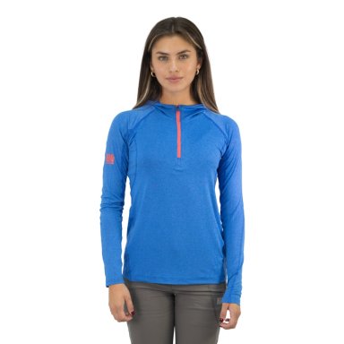 POLERA DRY FIT HW SPX C/ GORRO MANGA LARGA MUJER ELEC BLUE - 1