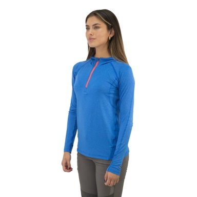 POLERA DRY FIT HW SPX C/ GORRO MANGA LARGA MUJER ELEC BLUE - 3