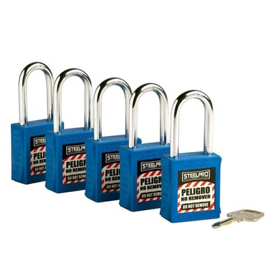 KIT STEELPRO DE 5 CANDADOS MK X10 AZUL - 1