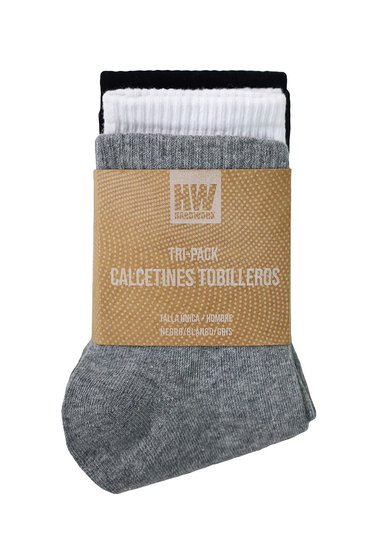 TRIPACK CALCETINES HW ALGODON TOBILLERO HOMBRE - 2