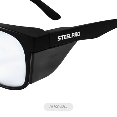 LENTE SEGURIDAD SAFEBLACK CLARO BLUE BLOCKER STEELPRO - 5
