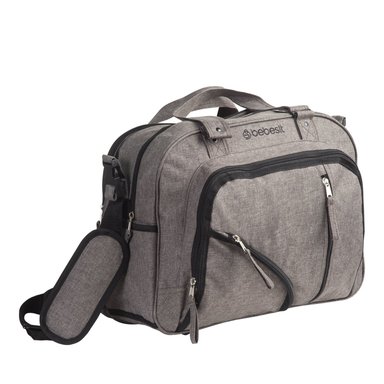 BOLSO BEBESIT MATERNAL MUDADOR PAÑALERA MELANGE GRIS - 3