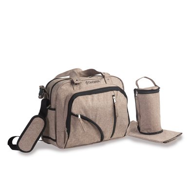 BOLSO BEBESIT MATERNAL MUDADOR PAÑALERA MELANGE BEIGE - 4