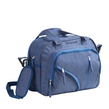 BOLSO BEBESIT MATERNAL MUDADOR PAÑALERA MELANGE AZUL - 3