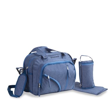 BOLSO BEBESIT MATERNAL MUDADOR PAÑALERA MELANGE AZUL - 5