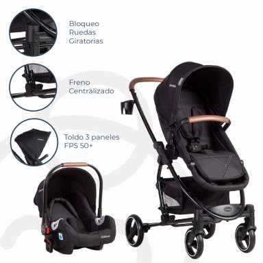 COCHE BEBESIT TRAVEL SYSTEM ALFA NEGRO - 6