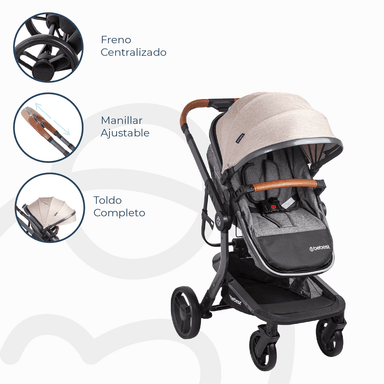 COCHE CUNA BEBESIT TRAVEL SYSTEM TAURUS BEIGE - 6