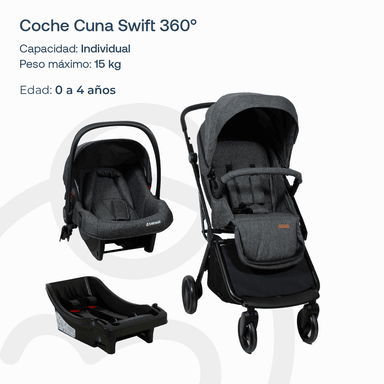 COCHE BEBESIT TRAVEL SYSTEM 360 SWIFT GRIS - 5