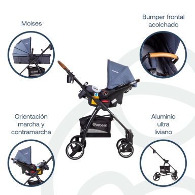 COCHE TRAVEL SYSTEM FE NIX AZUL BEBESIT - 3