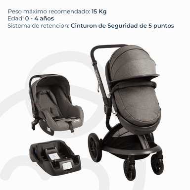 COCHE BEBESIT TRAVEL SYSTEM QUANTUM GRIS - 6