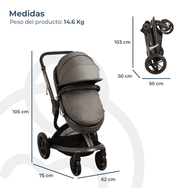 COCHE BEBESIT TRAVEL SYSTEM QUANTUM GRIS - 8