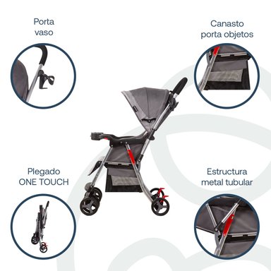 COCHE BEBESIT TWISTER GRI5224SXG GRIS - 4