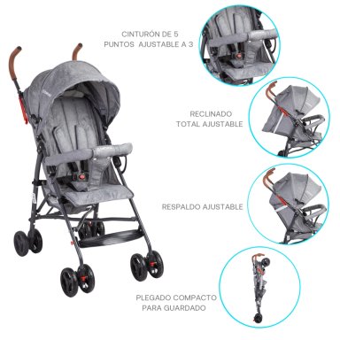 COCHE BEBESIT PARAGUA 5126 GRIS - 6