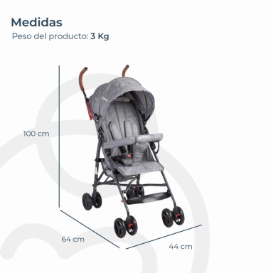 COCHE BEBESIT PARAGUA 5126 GRIS - 8