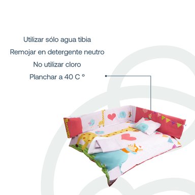 SET CUNA BEBESIT JIRAFA ROSA 5 PIEZAS - 6