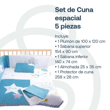SET DE CUNA ESPACIAL 5 PIEZAS BEBESIT - 2