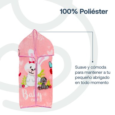 SACO BEBESIT CONEJO ROSA CON BROCHE - 4