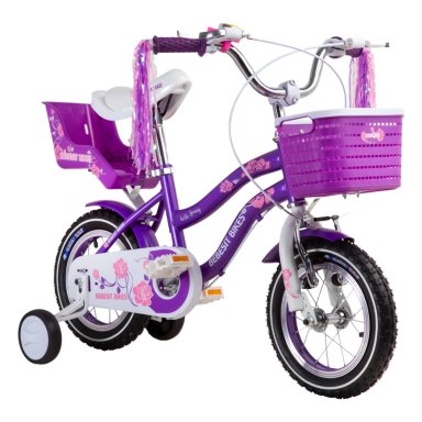BICICLETA INFANTIL QUEEN ARO 12 MORADA BEBESIT - 1