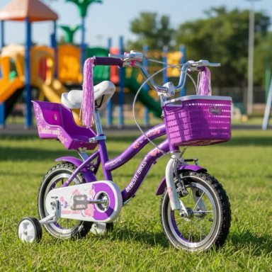 BICICLETA INFANTIL QUEEN ARO 12 MORADA BEBESIT - 2